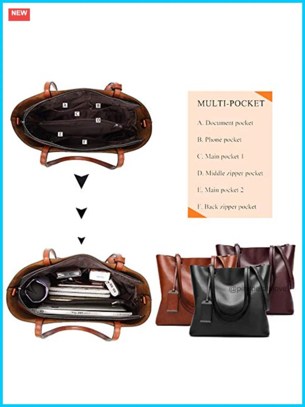Women Greased Leather Top Handle Satchel Handbag Shoulder Bag Messenger Tote